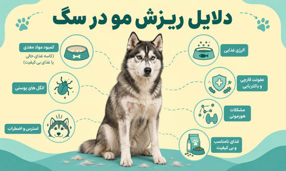 دلایل ریزش مو در سگ 