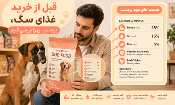 اهمیت برچسب غذای سگ