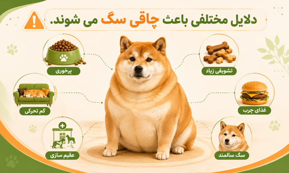 دلایل چاقی سگ